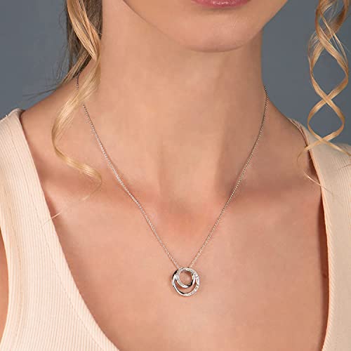 Sterling Silver White Diamond Pendant Necklace, 18" Chain