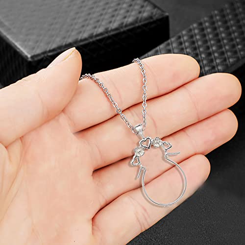 Sterling Silver Heart Charm Pendant - Ring Holder Gift