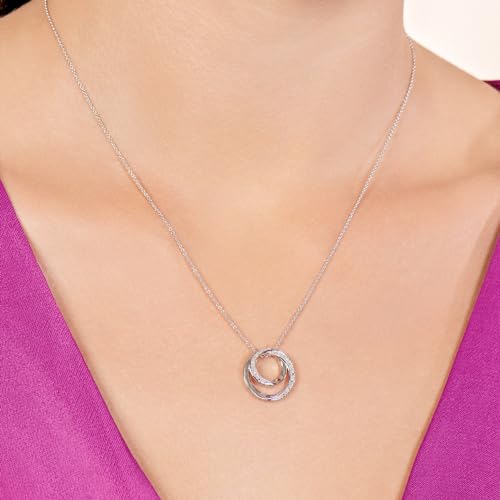 Sterling Silver White Diamond Pendant Necklace, 18" Chain