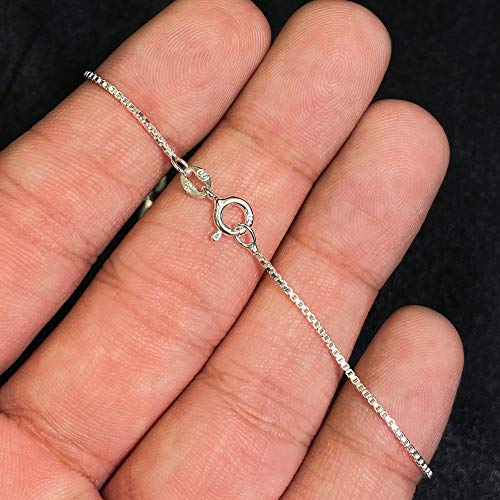 Italian 925 Sterling Silver 14" Box Link Chain Necklace