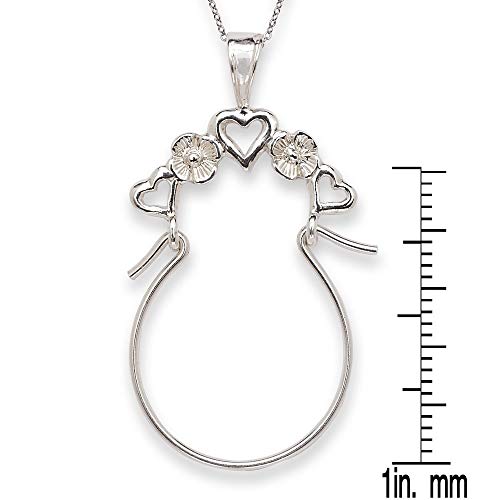 Sterling Silver Heart Charm Pendant - Ring Holder Gift