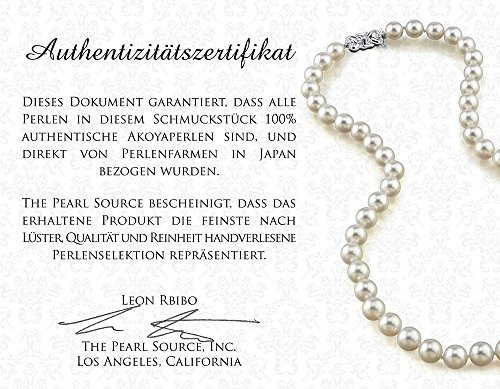 White Japanese Akoya Saltwater Cultured Pearl Necklace - 16