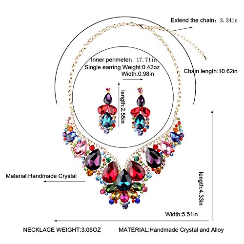 Crystal Choker Necklace and Earrings Set for Women