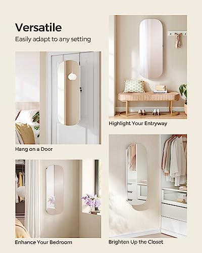 LED Jewelry Cabinet Wall/Door Mounted Organizer, Lockable Mirror