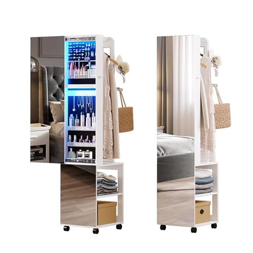 360° Swivel Jewelry Armoire with Full Length Mirror