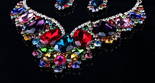 Crystal Choker Necklace and Earrings Set for Women