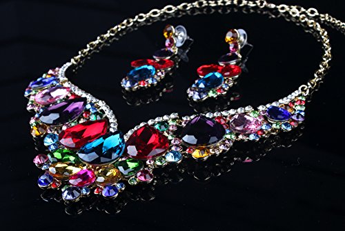 Crystal Choker Necklace and Earrings Set for Women