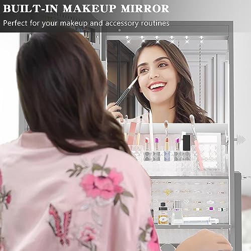360° Rotating LED Jewelry Armoire with Large Capacity