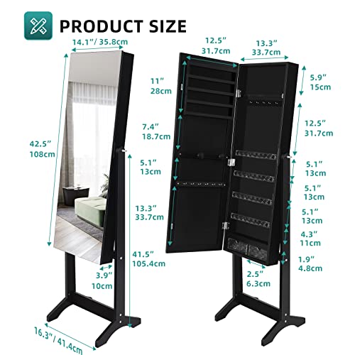 YITAHOME 2-in-1 Jewelry Cabinet with Full-Length Mirror