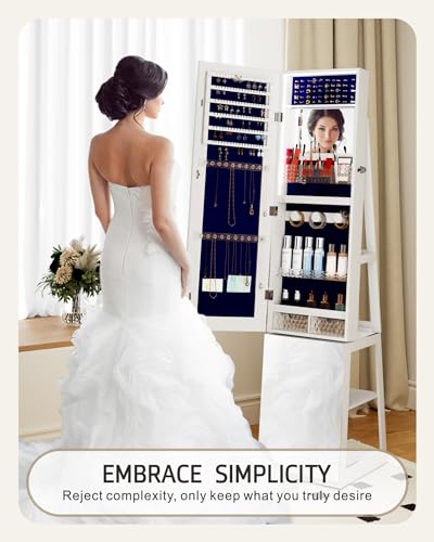 Dystler Swivel Jewelry Cabinet with Full-Length Mirror & Lights