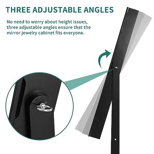 YITAHOME 2-in-1 Jewelry Cabinet with Full-Length Mirror