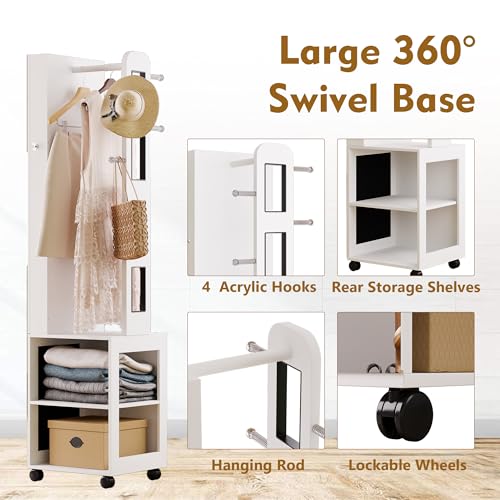 360° Swivel Jewelry Armoire with Full Length Mirror