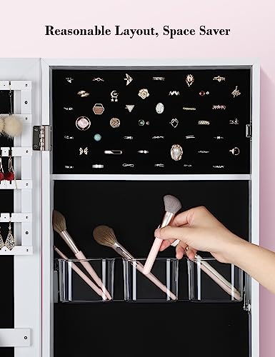 Nicetree Standing Jewelry Cabinet with Full-Length Mirror & Organizer