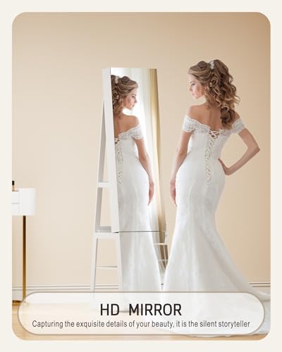 Dystler Swivel Jewelry Cabinet with Full-Length Mirror & Lights