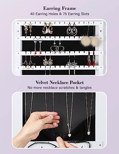 Nicetree Standing Jewelry Cabinet with Full-Length Mirror & Organizer