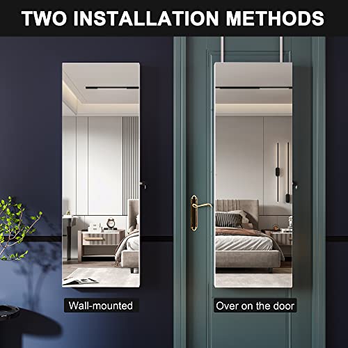 FREDEES LED Jewelry Mirror Cabinet with Lockable Organizer