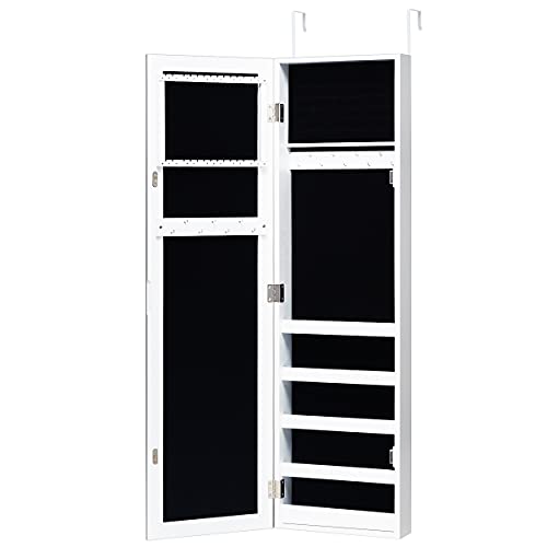 Giantex Wall-Mounted Jewelry Cabinet with Mirror & Shelves