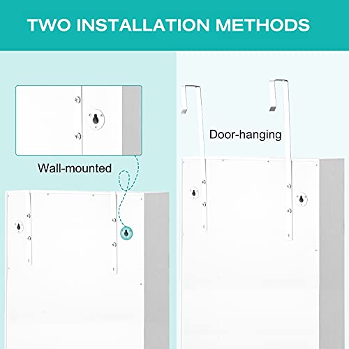 White Jewelry Armoire with LED Strip, Mirror & Storage
