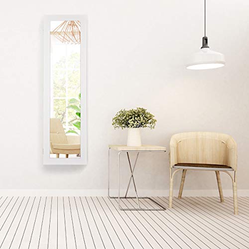 Giantex Wall-Mounted Jewelry Cabinet with Mirror & Shelves