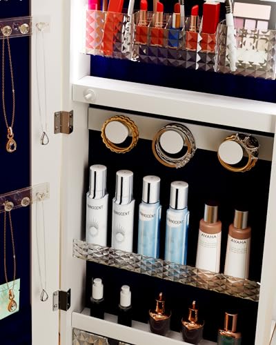 Dystler Swivel Jewelry Cabinet with Full-Length Mirror & Lights