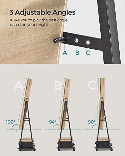 SONGMICS Floor Standing Jewelry Cabinet with Mirror, Drawer, Shelf