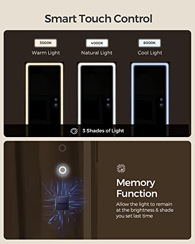 Rustic Brown Jewelry Armoire with LED Mirror Organizer