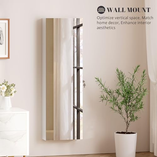 47.2" LED Jewelry Mirror Cabinet with Storage Organizer