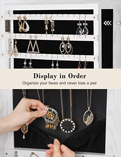 360° Swivel Jewelry Cabinet with Lights and Mirror