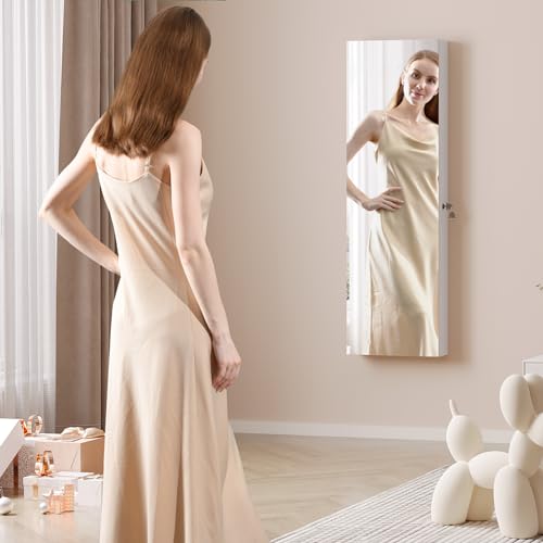 47.2" LED Jewelry Mirror Cabinet with Storage Organizer