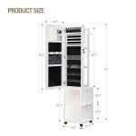 Hzuaneri Jewelry Cabinet Armoire with 8 LEDs