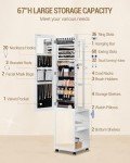 Hzuaneri Jewelry Cabinet Armoire with 8 LEDs