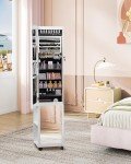 Hzuaneri Jewelry Cabinet Armoire with 8 LEDs