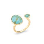 Bold 14K Gold-Plated Boho Turquoise Statement Ring