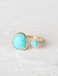 Bold 14K Gold-Plated Boho Turquoise Statement Ring