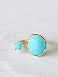 Bold 14K Gold-Plated Boho Turquoise Statement Ring
