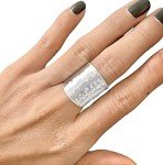 Hammered Sterling Silver Classic Boho Wide Band Ring