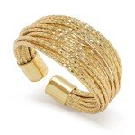 Gold Adjustable Crossover Thumb Ring for Women