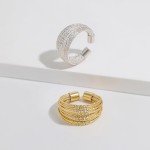Gold Adjustable Crossover Thumb Ring for Women