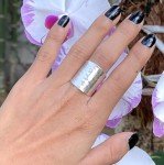 Hammered Sterling Silver Classic Boho Wide Band Ring