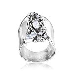 Sterling Silver Shield Ring with Cubic Zirconia