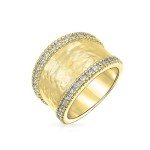 Customizable 14K Gold Plated CZ Band Ring for Women