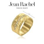 14K Gold Over Silver Hammered Wide Band Ring