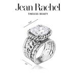 Sterling Silver Vintage Leaf Ring with Zirconia