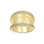 Customizable 14K Gold Plated CZ Band Ring for Women