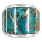 Turquoise Sterling Silver Wide Statement Ring