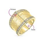 Customizable 14K Gold Plated CZ Band Ring for Women