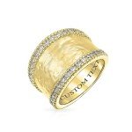 Customizable 14K Gold Plated CZ Band Ring for Women