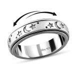 Sterling Silver Fidget Spinner Ring for Stress Relief