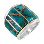Turquoise Sterling Silver Wide Statement Ring
