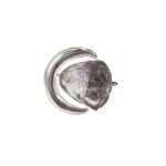 Raw Herkimer Diamond Crescent Moon Adjustable Ring